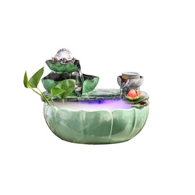 Tabletop Fountain Tabletop Fountain Feng Shui Desktop Fountain Decoration Indoor Suitable for Water Feature Accessories, Home Decoration Best Office Home Decor (Color : Green, Size : C)