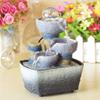 WDBB Tabletop Fountain Tabletop Fountain Resin 9.45 Inches High 3-Story Desktop Fountain Feng Shui Desktop Fountain Waterfall Zen Decoration Best Office Home Decor view 3
