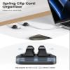 5Pack Cable Spring Holder Clips, Cord Organizer for Desk - Lamicall Adjustable Cord Wire Holder Keeper, Phone Charger Organizer Clips, Wire Cable Management for Nightstand Wall Car Office Desktop view 2
