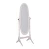 HomeRoots Wood Classic White Finish Cheval Standing Oval Mirror view 1