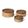 Hyacinth Wood Lid Storage Basket Set by Park Hill Collection view 2
