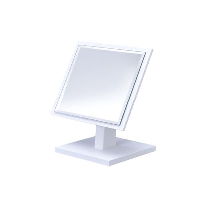 HomeRoots Wood/Glass Pretty White Square Make Up Vanity Mirror