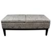 HomeRoots Beige Wood, Polyurethane Foam: 97%, Polyester Fabric: 3% Black and White Vintage Postcard Print Dual Lift Storage Bench view 1
