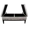 HomeRoots Beige Wood, Polyurethane Foam: 97%, Polyester Fabric: 3% Black and White Vintage Postcard Print Dual Lift Storage Bench view 2