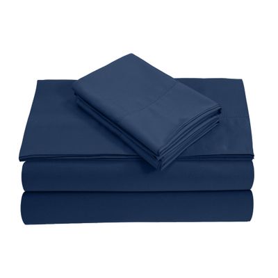 LuckShree RV Short Queen Size Giza Cotton Sheet Set - 16-Inch Deep Pockets 800-Thread Count - Mediterranean Blue
