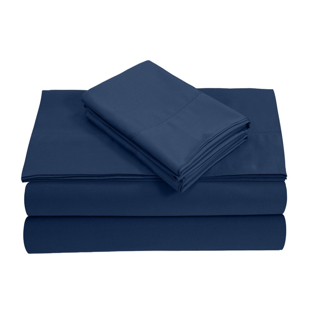 LuckShree RV Short Queen Size Giza Cotton Sheet Set - 16-Inch Deep Pockets 800-Thread Count - Mediterranean Blue