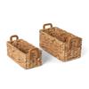 Woven Water Hyacinth Rectangle Storage Basket Set view 1