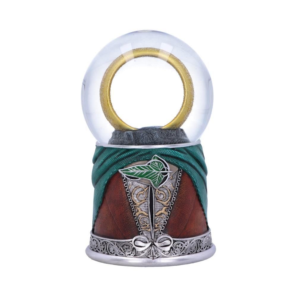 Nemesis Now Lord of The Rings Snow Globe, Iconic Leaf of Lorien Design, Official Merchandise Hand-Painted Resin - Frodo