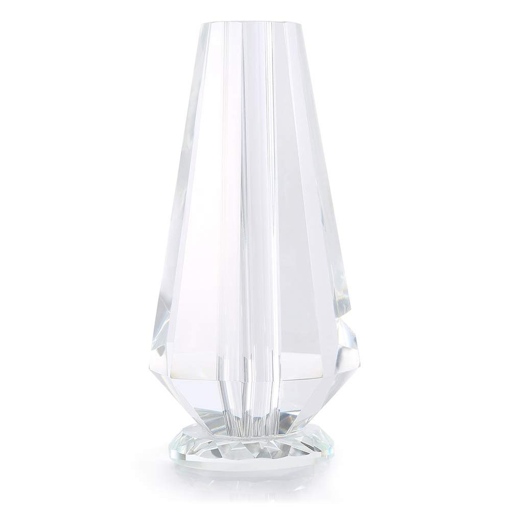 Crystal Vase for Long Stem 24K Gold Dipped Rose, Clear Rose Flower Display Stand Transparent Roses Holder Support Base Home Decoration for for Anniversary Valentine's Day Birthday Birthday Gift