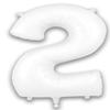 OAKTREE UK 604421 Oaktree 34" Number 2 Matte White view 1