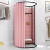 Don't Look At Me-Clothing Store Fitting Room With Shading Curtain,Portable Changing Room Divider - Black Frame, Portable Temporary Mobile Privacy Protection Dressing Room,Easy To Install ( Color : W ) view 1