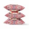 HomeRoots Pink Peach Red Broadcloth 18 Peach Red Geo Tribal Indoor Outdoor Throw Pillow view 2