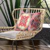 HomeRoots Pink Peach Red Broadcloth 18 Peach Red Geo Tribal Indoor Outdoor Throw Pillow view 3