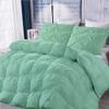 100% Soft Cotton Baffle Box Pinch Pleated 5 PC Comforter Set, Palatial King -Aqua Winter Warm Feather Duvet Insert Ultra Soft Breathable 500 GSM Fill Power Lightweight Comforter with 4 Shams view 1
