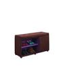 HomeRoots Wood, Polyurethane Foam: 97%, Polyester Fabric: 3% Brown and Purple Tufted Shoe Storage Bench view 4
