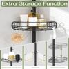 ALLZONE Corner Shower Caddy Tension Pole, 4-Tier Adjustable Shelves, Rustproof Bathroom Shower Organizer Corner for Inside Shower Storage, Tension Mounted, 39 to 115 Inch Height, Black view 2