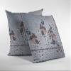 HomeRoots Gray On White 20 Gray Black Boho Bird Suede Throw Pillow view 1