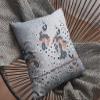 HomeRoots Gray On White 20 Gray Black Boho Bird Suede Throw Pillow view 2