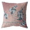 HomeRoots Blue On Muted Magenta Broadcloth 16 Dusty Pink Boho Bird Indoor Outdoor Throw Pillow view 1