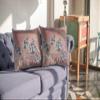 HomeRoots Blue On Muted Magenta Broadcloth 16 Dusty Pink Boho Bird Indoor Outdoor Throw Pillow view 4