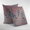 HomeRoots Blue On Muted Magenta Broadcloth 18 Dusty Pink Boho Bird Indoor Outdoor Throw Pillow view 2