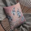HomeRoots Blue On Muted Magenta Broadcloth 18 Dusty Pink Boho Bird Indoor Outdoor Throw Pillow view 3