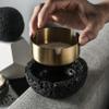 AETVRNI Mini Trash Can with Lid, Concrete and Stainless Steel, Black, 10.5 cm x 9.2 cm, 0.55 kg view 4