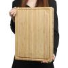 BAMOTTO CRAFTBAMBOO 1.4" Thick 100% Organic Bamboo Cutting Board 17.7"x13.2" - Heavy Duty Butcher Block with Juice Groove for Meat, Turkey, Pork Ribs, Vegetables view 1