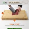 BAMOTTO CRAFTBAMBOO 1.4" Thick 100% Organic Bamboo Cutting Board 17.7"x13.2" - Heavy Duty Butcher Block with Juice Groove for Meat, Turkey, Pork Ribs, Vegetables view 2