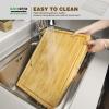 BAMOTTO CRAFTBAMBOO 1.4" Thick 100% Organic Bamboo Cutting Board 17.7"x13.2" - Heavy Duty Butcher Block with Juice Groove for Meat, Turkey, Pork Ribs, Vegetables view 3