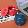 AETVRNI Modern Mini Trash Can, Waste Basket for Desktop,Ceramics Material, Easy to Clean,for Outdoors on The Balcony, Odour-Proof, Closed, It is Also Suitable As A Beautiful Table Decoration,Red view 2