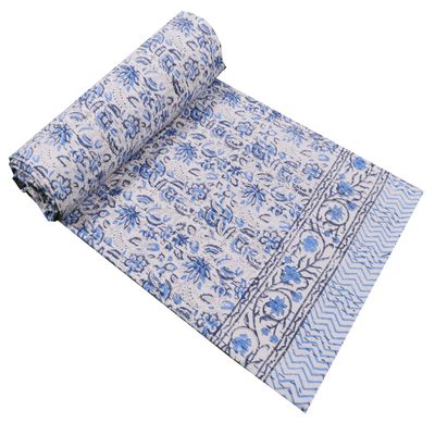 Indian Traditional Handmade Bedding Vintage Multi Color Quilt Blanket Queen Size