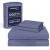 SGI bedding 108"x 108" 4 Pc Alaskan King Sheet Set 1000 Thread Count 100% Egyptian Cotton - Deep Pocket 18" Ultra Soft, Breathable, Hotel Quality Sheets, Oversized Bed Sheets, Mediterranean Blue view 1