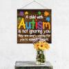 A Child With Autism Is Not Ignoring You Wood Sign Autism Awareness Sign Puzzle Piece Autistic Support Rustic Plaque Home Decorative Wooden Sign Wall Art Decor For Living Room Kitchen Birthday Gift view 3