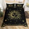Erosebridal Boho Mandala Duvet Cover Queen Celestial Sun And Moon Bedding Set Space Gold Stars Moon Comforter Cover For Kids Boys Girls Teens Galaxy Stars Quilt Cover With 2 Pillow Cases Bedroom Decor view 1