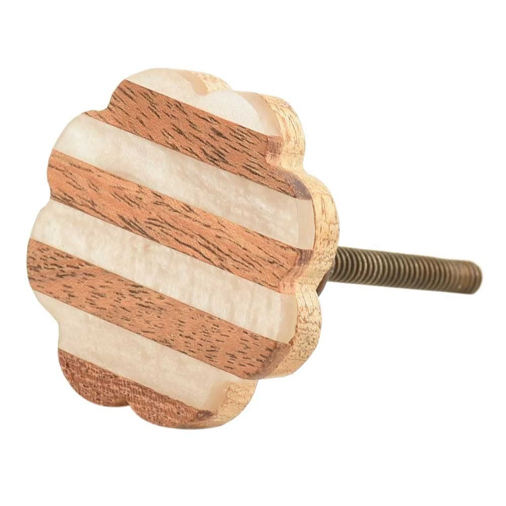 Indian Shelf 6 Pieces Wood Resin Drawer Knobs for Cabinet Dresser
