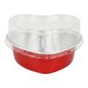 Aluminum Foil Heart Shaped Cake Pan with Lid Disposable Cheesecake Pans Baking Flan for Valentine Xmas Wedding Mother's Day Party Cupcake Cup (Cow,50 Sets) view 1
