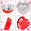 Aluminum Foil Heart Shaped Cake Pan with Lid Disposable Cheesecake Pans Baking Flan for Valentine Xmas Wedding Mother's Day Party Cupcake Cup (Cow,50 Sets) view 3