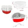 Aluminum Foil Heart Shaped Cake Pan with Lid Disposable Cheesecake Pans Baking Flan for Valentine Xmas Wedding Mother's Day Party Cupcake Cup (Cow,50 Sets) view 4