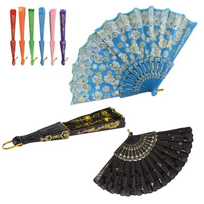 12 Chinese Folding Cloth Hand Fan Asian Japanese Oriental Plastic Wedding Church Foldable Handheld Fan Chinese Lace Fan Elegant Portable Fan Vintage Hand Fan Portable Cooling Fan Stylish Summer Fan