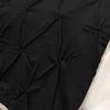 Crown Bedding Queen Size 400 Thread Count 5 Piece Pinch Pleated Bed Runner (1 Bed Runner + 4 Euro Shams) Black Solid 100% Egyptian Cotton Soft Fade-Resistant Easy Care Decorative Bed Scarf view 4