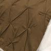 California King Size 400 Thread Count 3 Piece Pinch Pleated Bed Runner (1 Bed Runner + 2 Euro Shams) Taupe Solid 100% Egyptian Cotton Soft Fade-Resistant Easy Care Decorative Bed Scarf view 3