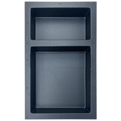 AMERICAN BUILT PRO Shower Niche Tile Template - Black, Matte Finish, Single/Double Shelved with Separator, ID 24" x 14" Inch - Bathroom Organizer for Shower Construction