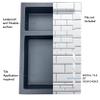 AMERICAN BUILT PRO Shower Niche Tile Template - Black, Matte Finish, Single/Double Shelved with Separator, ID 24" x 14" Inch - Bathroom Organizer for Shower Construction view 2