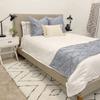 California King Size 400 Thread Count 5 Piece Pinch Pleated Bed Runner (1 Bed Runner + 4 Euro Shams) Silver Solid 100% Egyptian Cotton Soft Fade-Resistant view 1