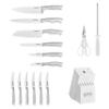 Cuisinart Professional Block Knife Set, 15pc Cutlery Knife Set with Steel Blades for Precise Cutting, Lightweight, Stainless Steel Durable & Dishwasher Safe, White view 4