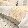 Crown Bedding King Size 400 Thread Count 3 Piece Pinch Pleated Bed Runner (1 Bed Runner + 2 Euro Shams) Ivory Solid 100% Egyptian Cotton Soft Fade-Resistant Easy Care Decorative Bed Scarf view 3