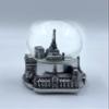 Paris Musical Snow Globe Romantic Gift Souvenir Decor for Home Office (Silver) view 4