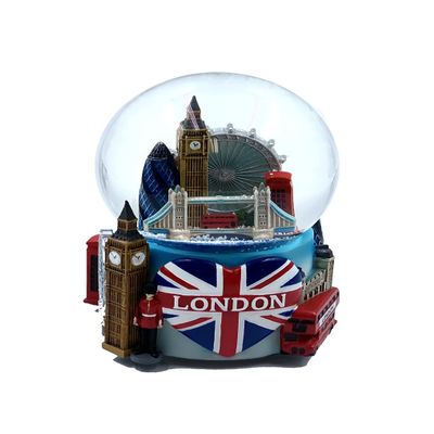 London 3D Musical Snow Globe Romantic Gift Souvenir Decor for Home Office 5 1/2" (Colorful)