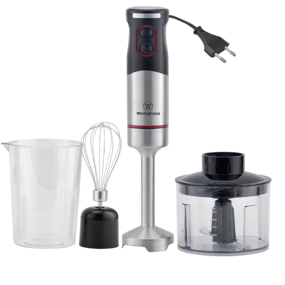 220 Volt Hand Blender 1000W - 3 in 1 Hand blender includes blending shaft, 500 ml chopper bowl, 700 ml beaker and whisk-220V 240V (Not For Use In USA)